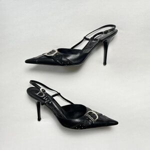 Christian Dior D'trick Slingback Pump Black IT 38.5 / 8.5